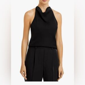 Aqua Black Polyester Top